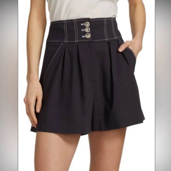 VERONICA BEARD Alicia high-rise shorts, Dark Navy size 12 - Picture 2 of 10